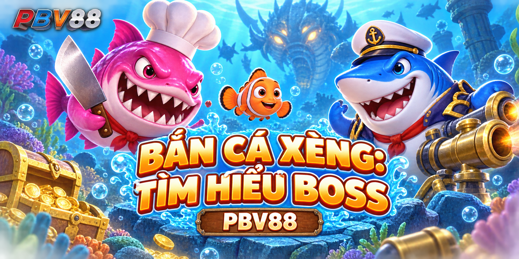 Minh họa chủ đề tìm hiểu boss trong Bắn Cá Xèng PBV88