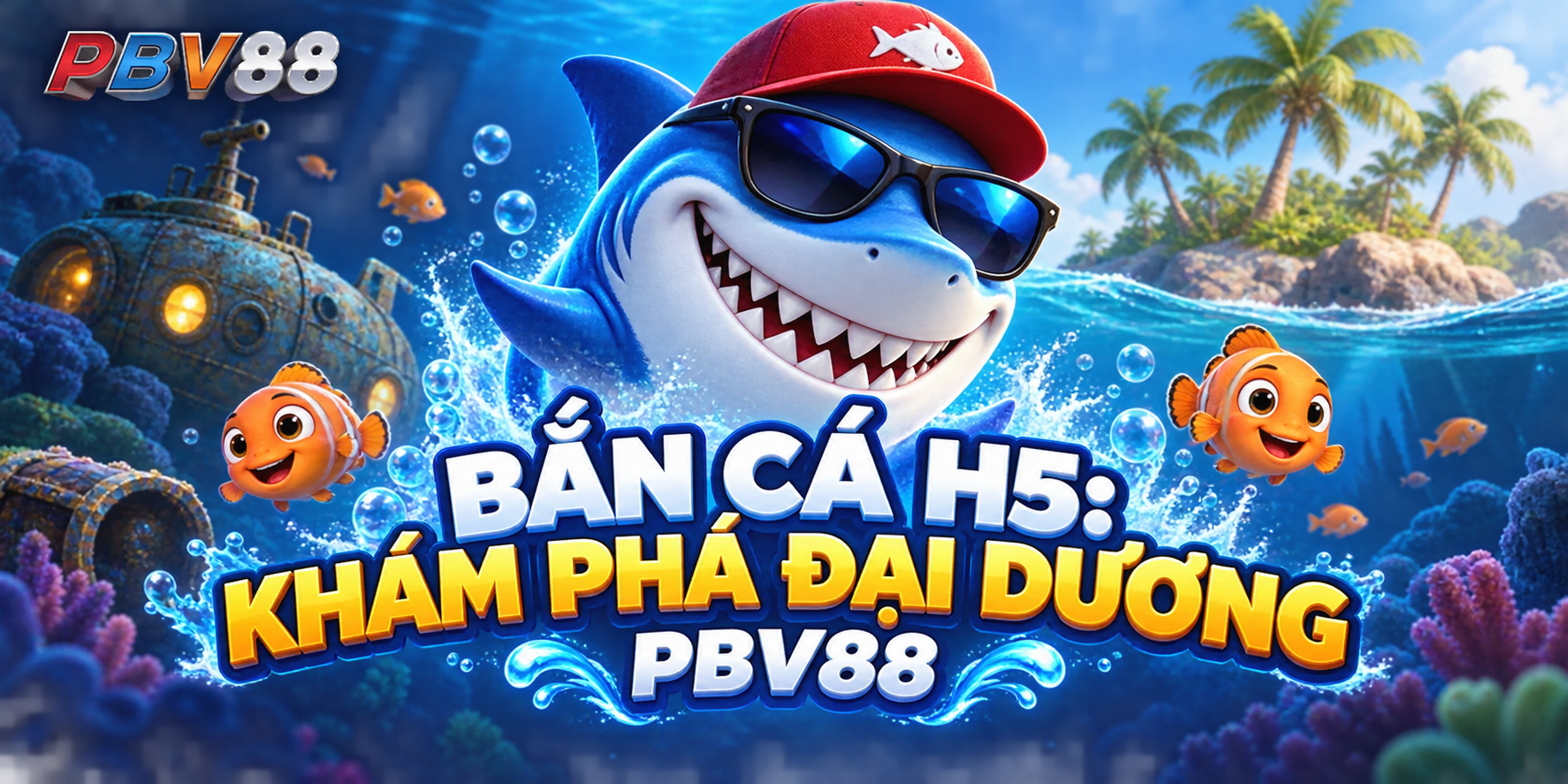 Minh họa chủ đề khám phá đại dương Bắn Cá H5 PBV88